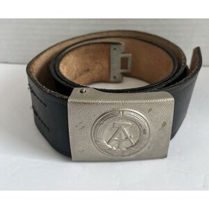 East German Military Vintage Soviet Era, Cold War Surplus Leather Belt & Buckle